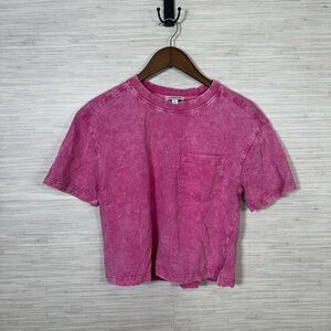 Hot Pink Evereve Acid Wash Top Size Small